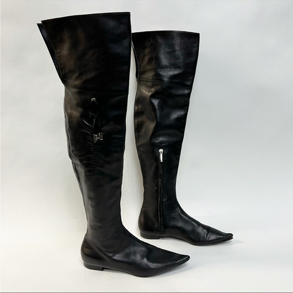Dior Black Over the Knee Boots - Picture 2 of 16